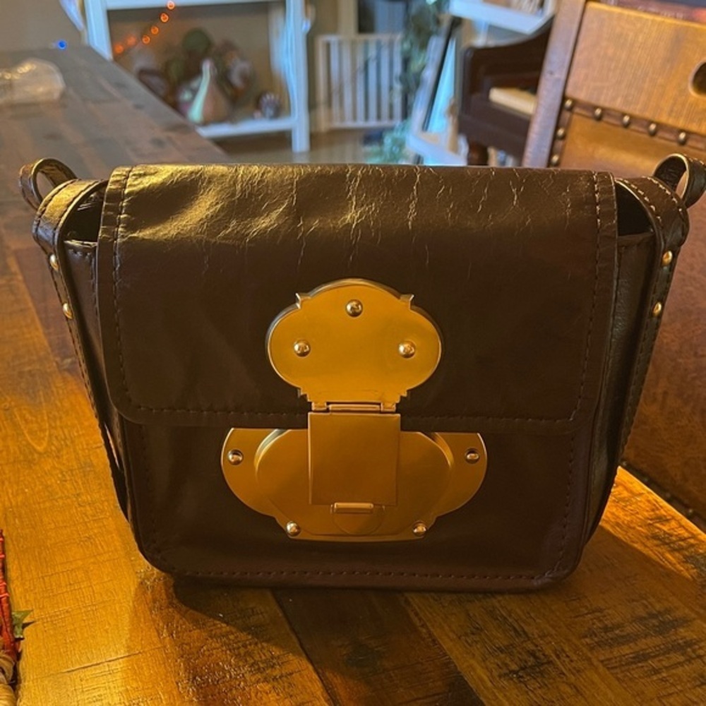 Cynthia Rowley Brown Mini Bag with Gold Accents